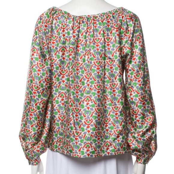 NWOT Tory Burch Legacy Silk Multi Floral Off-The-Shoulder Top Blouse XS $369 - Picture 12 of 12